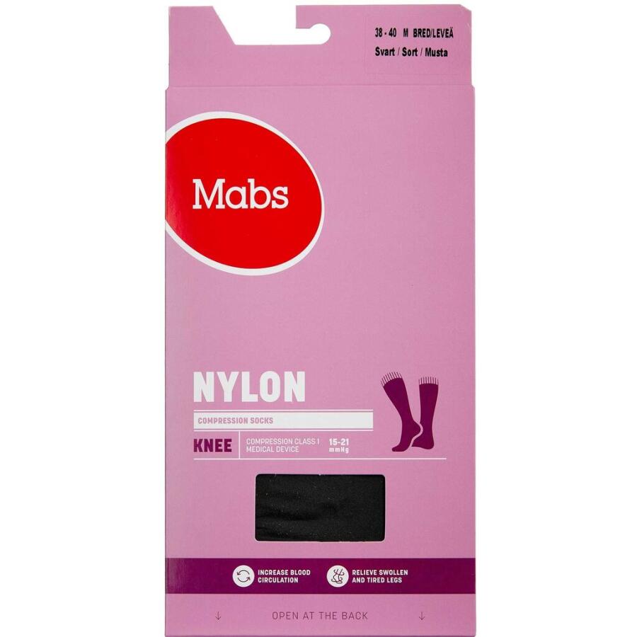 Mabs Nylon Cotton Knee Wide, Sort Str. M