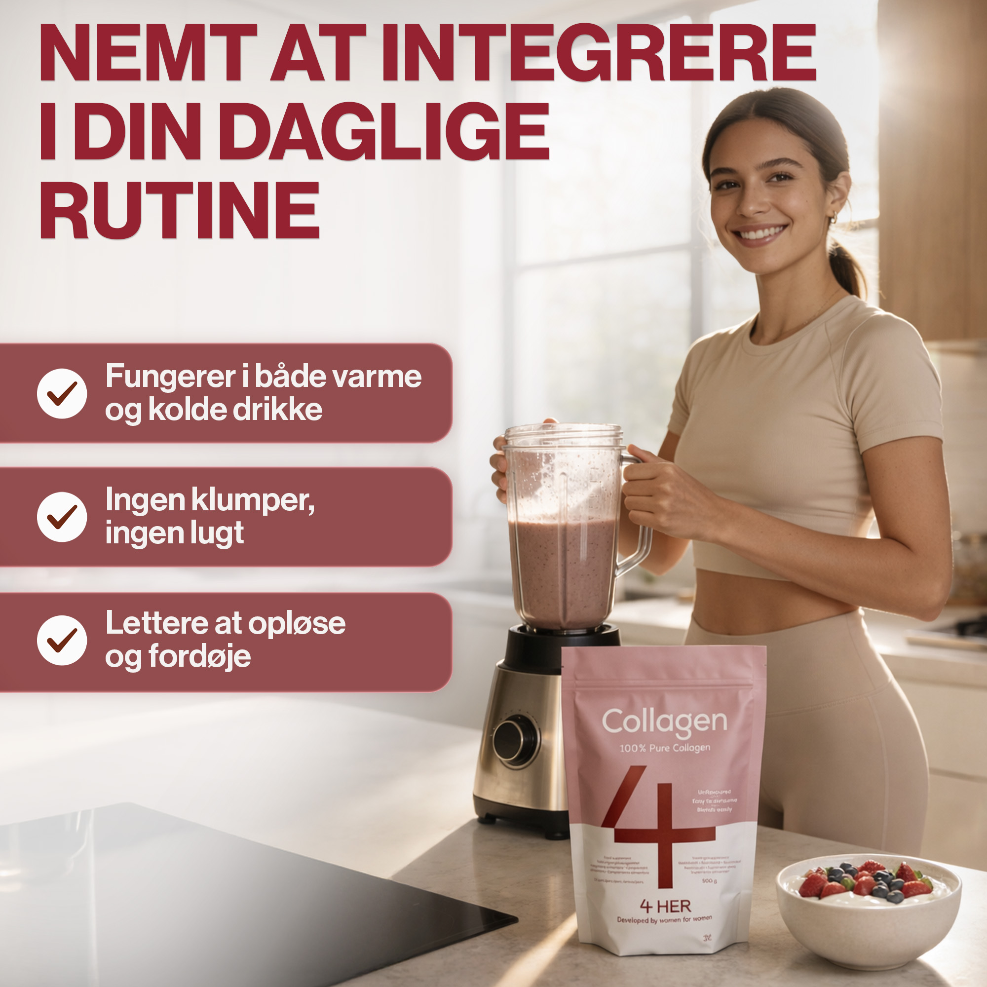 4 HER Collagen Pure kollagenpulver 500 g
