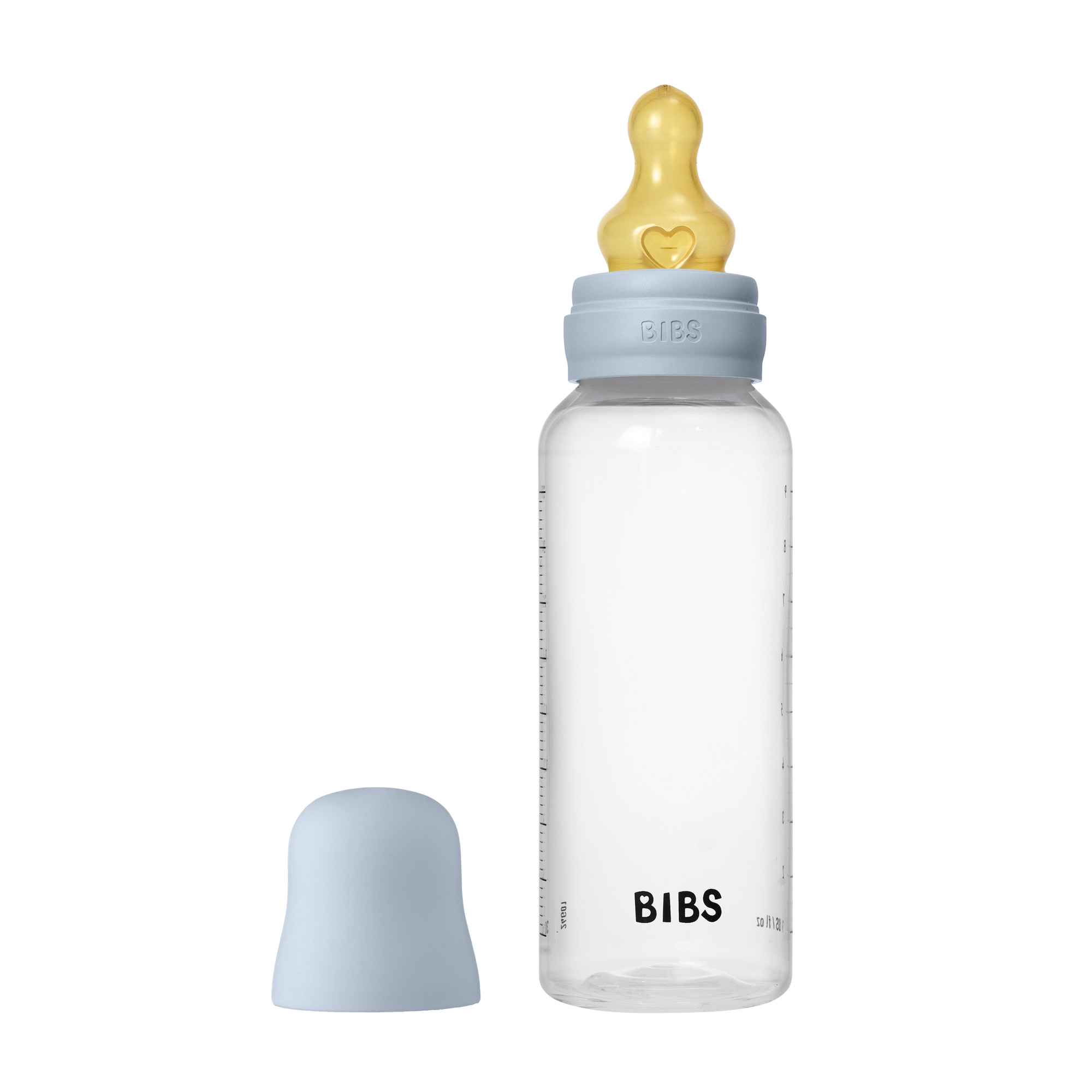 BIBS Baby Plast Bottle Naturgummi Medium Flow Baby Blue