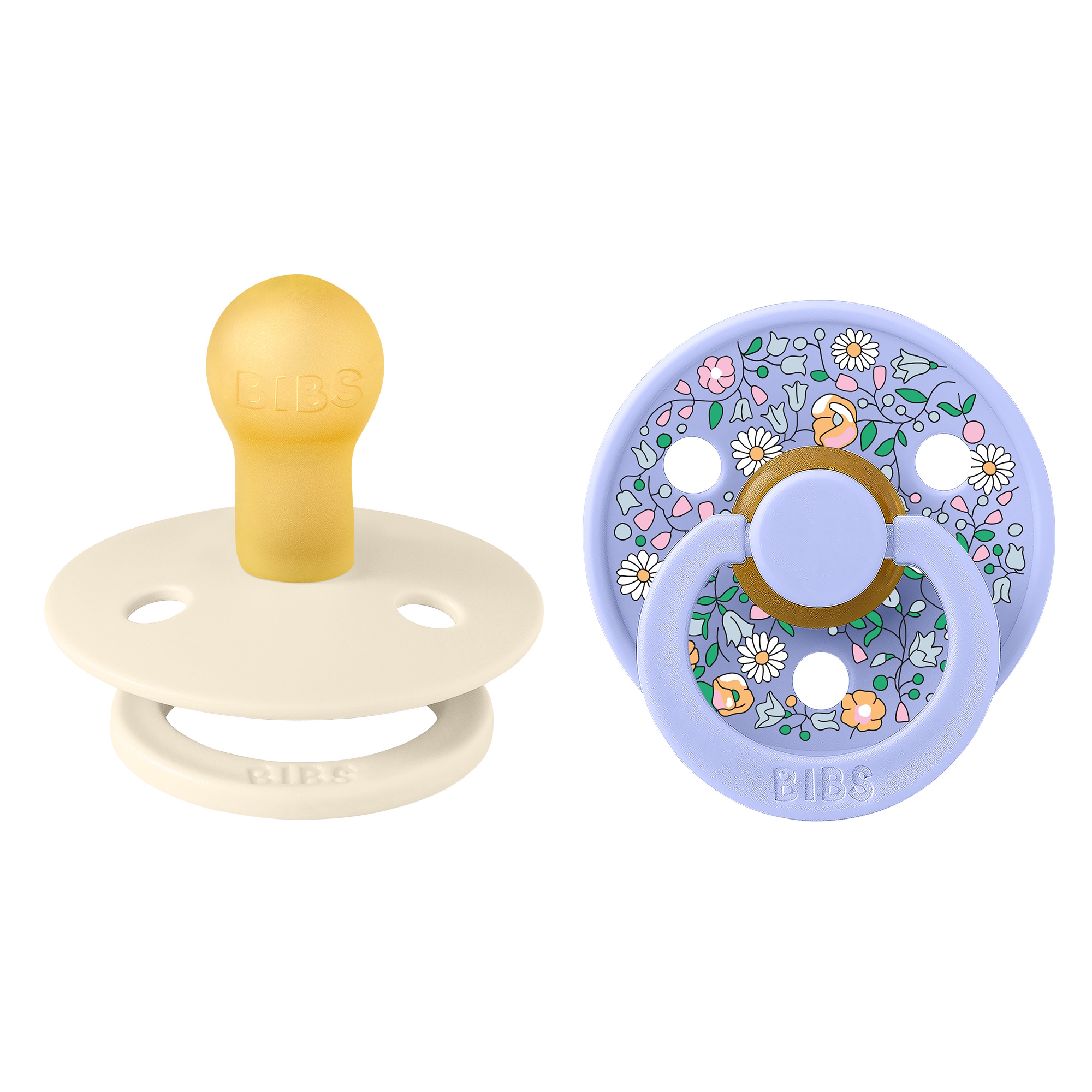 BIBS x Liberty Pacifier Colour 2 PACK Chloe Meadow Latex Size 1 Ivory Mix