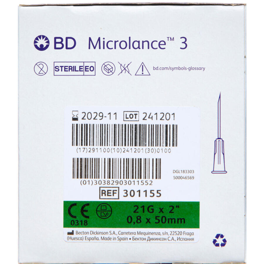 BD Microlance 3 Kanyle 21G X 2¨ Grøn