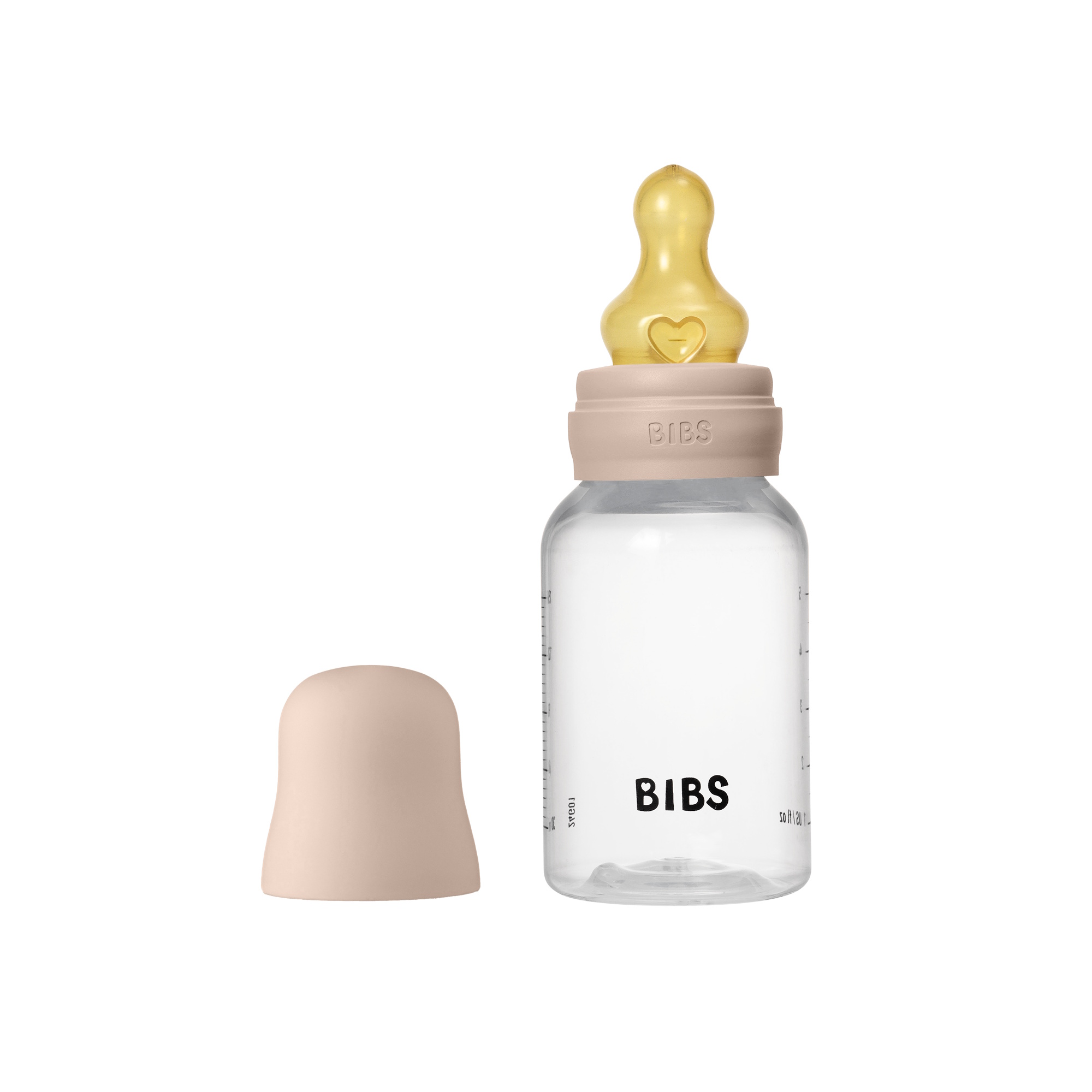 BIBS Baby Bottle Round Latex 1 pack 150 ml Slow Flow Blush