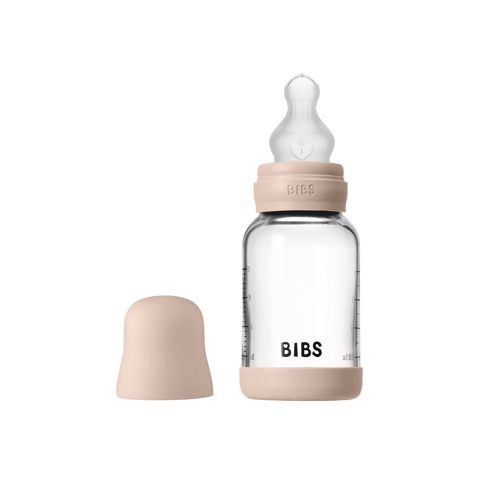 BIBS Baby Glass Bottle Silikone Slow Flow Blush
