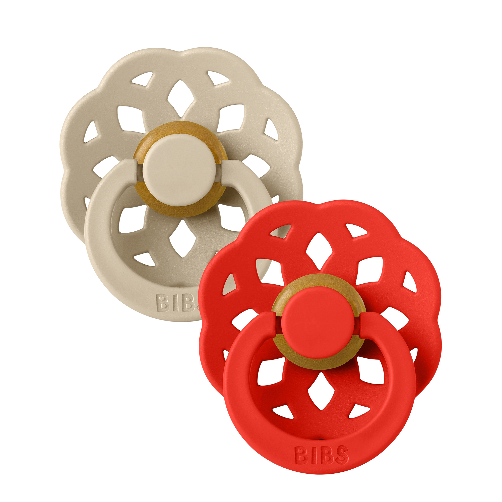 BIBS Pacifier Boheme 2 PACK Latex Size 1 Vanilla/Candy Apple