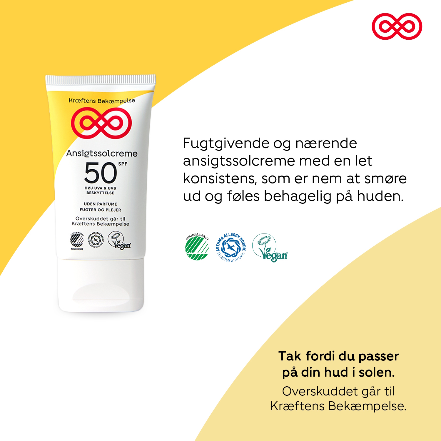 Kræftens Bekæmpelse Ansigtssolcreme SPF 50