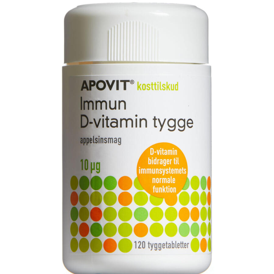 APOVIT Immun D-vitamin 10 µg Appelsinsmag