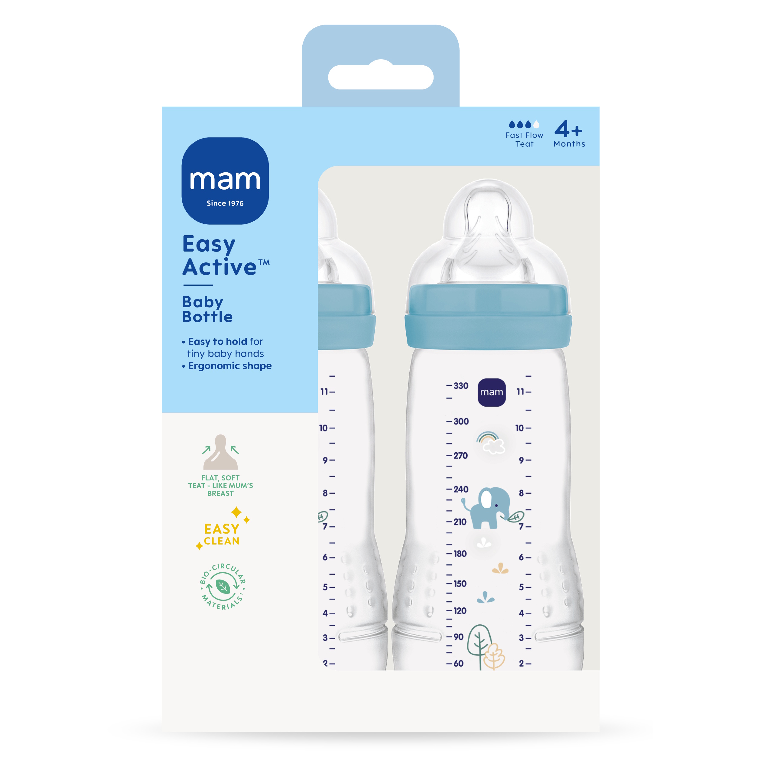 MAM Easy Active Baby Bottle 330ml 2p Blue