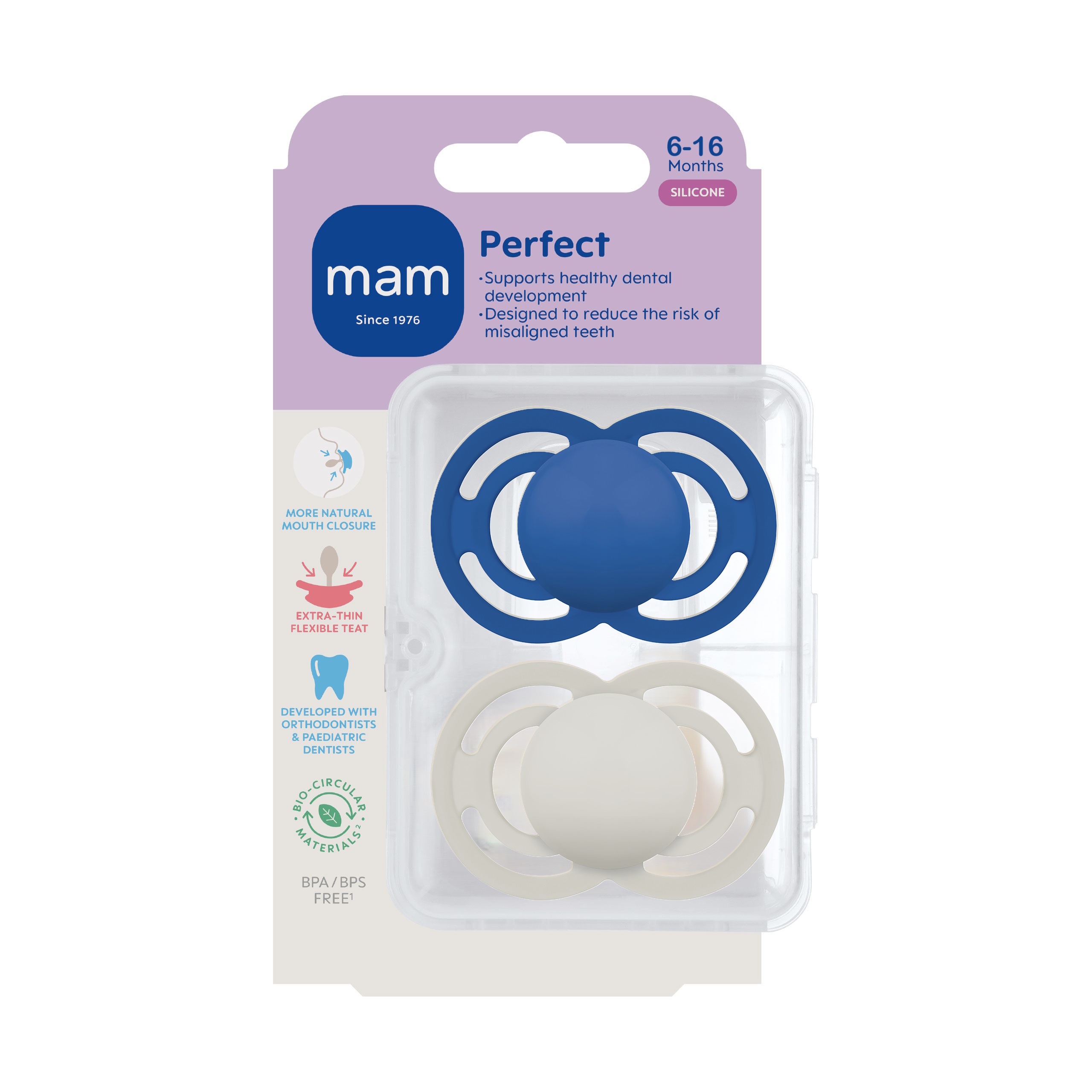 MAM Perfect Silk 6-16m 2p Box V Blue