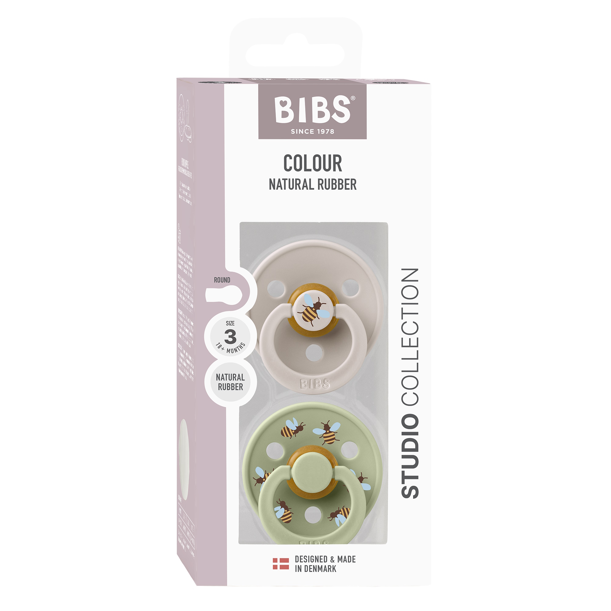 BIBS Pacifier Studio Colour 2-pak Bumblebee Mushroom Mix Size 3