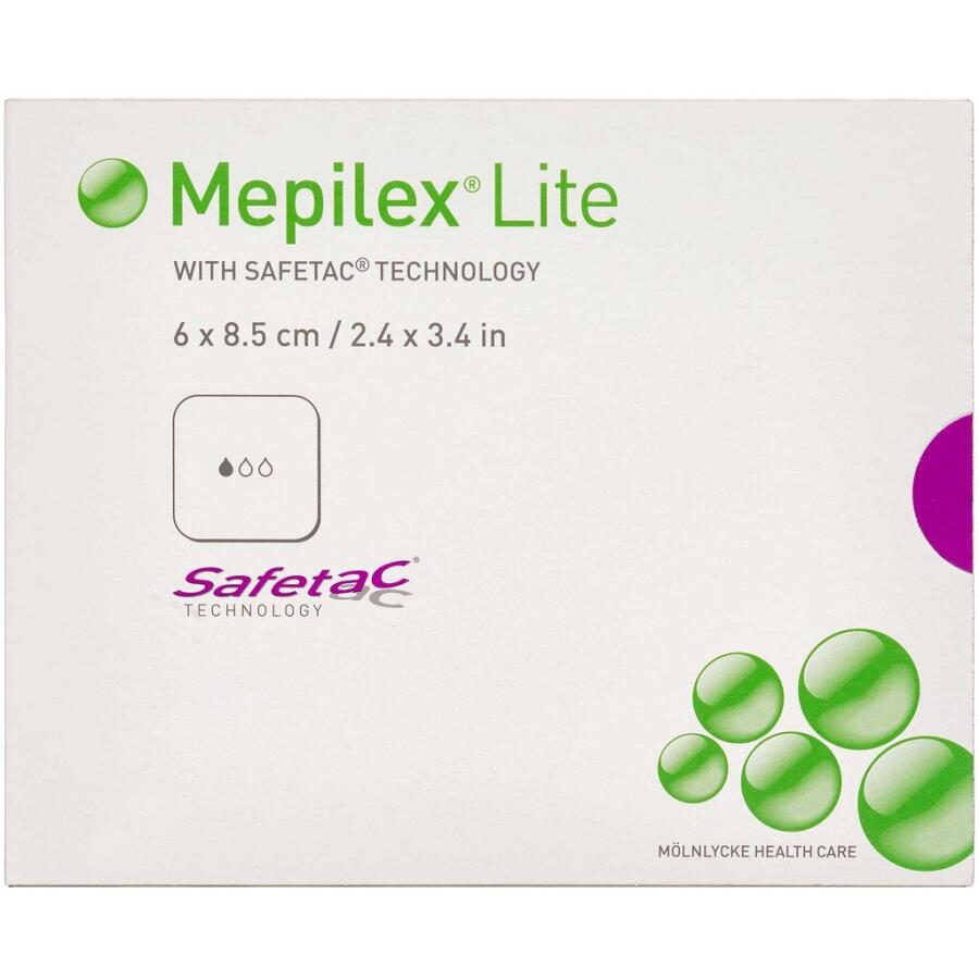 Mepilex Lite med Safetac 6 x 8,5 cm