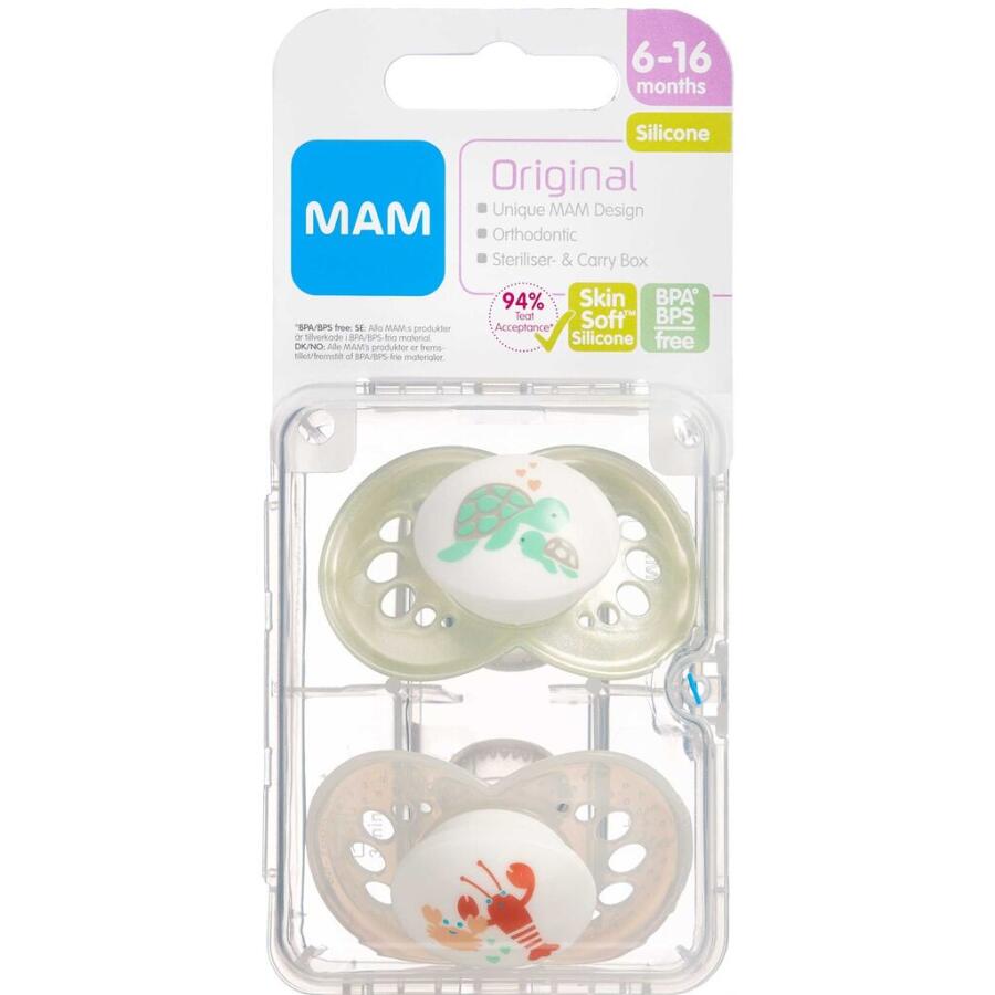 MAM Original Ultra Soft Silikone Sut Assorterede Farver