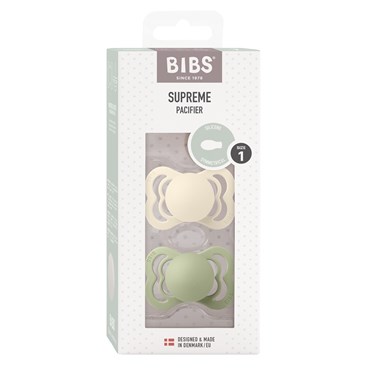 BIBS Supreme 2-pak Ivory/Sage Size 1