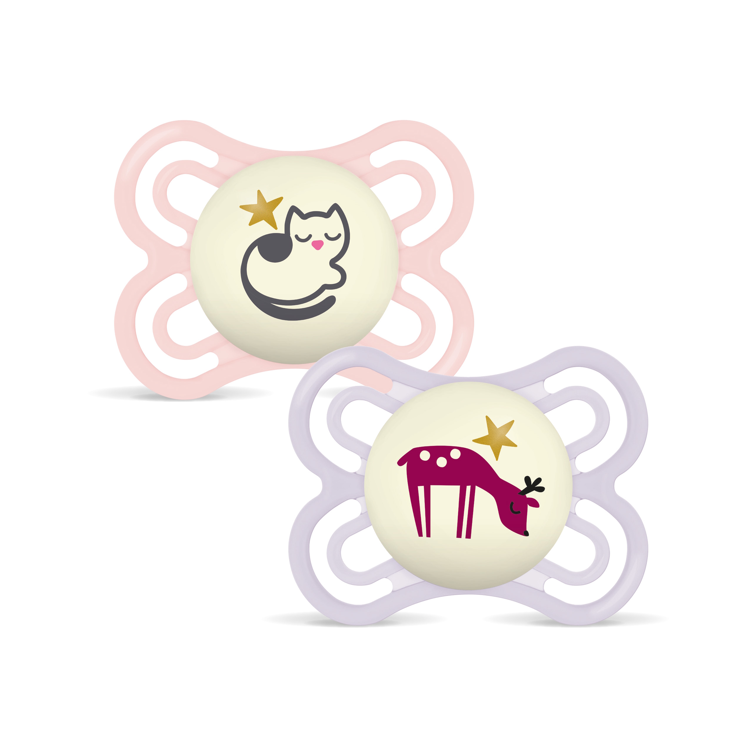 MAM Perfect Night Silk 0-6m 2p Box V Pink