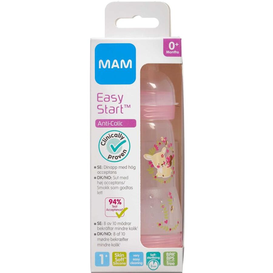 MAM Anti-Colic Sutteflaske Pink 260 ml