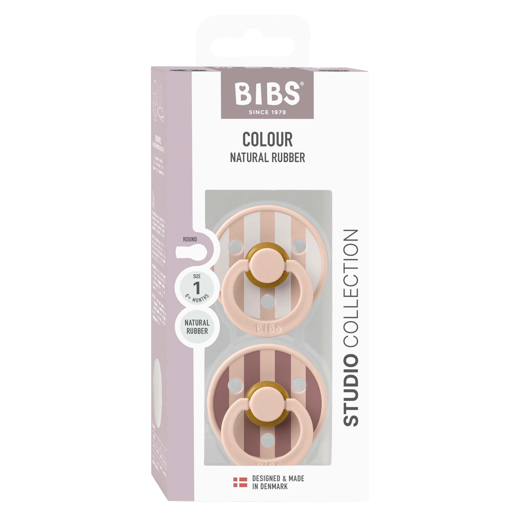 BIBS Pacifier Studio Colour 2-pak Blush Mix Size 1