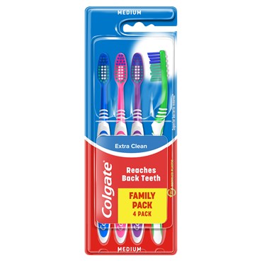 Colgate Extra Clean Medium Tandbørster 4-pak