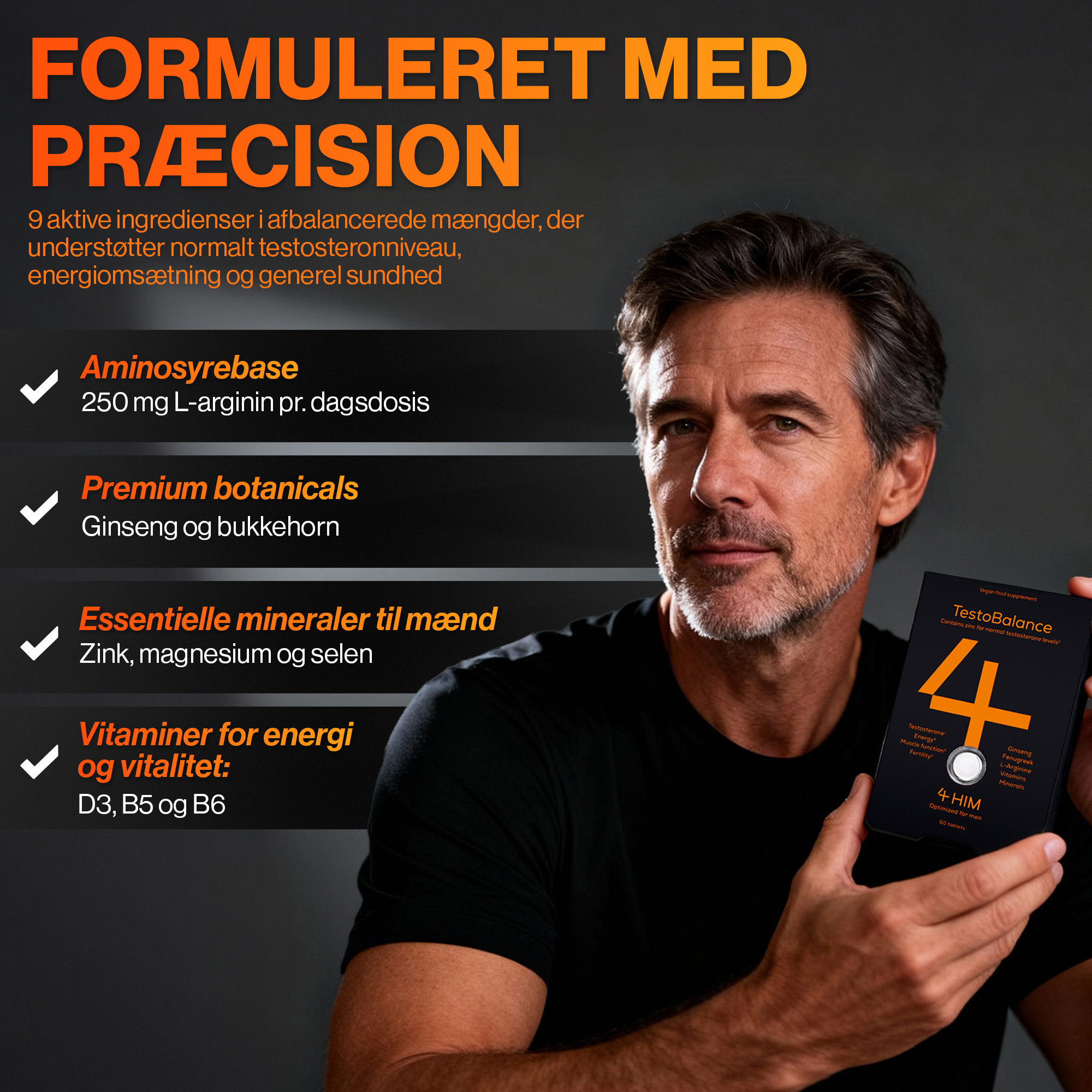 4 HIM TestoBalance Kosttilskud til mænd