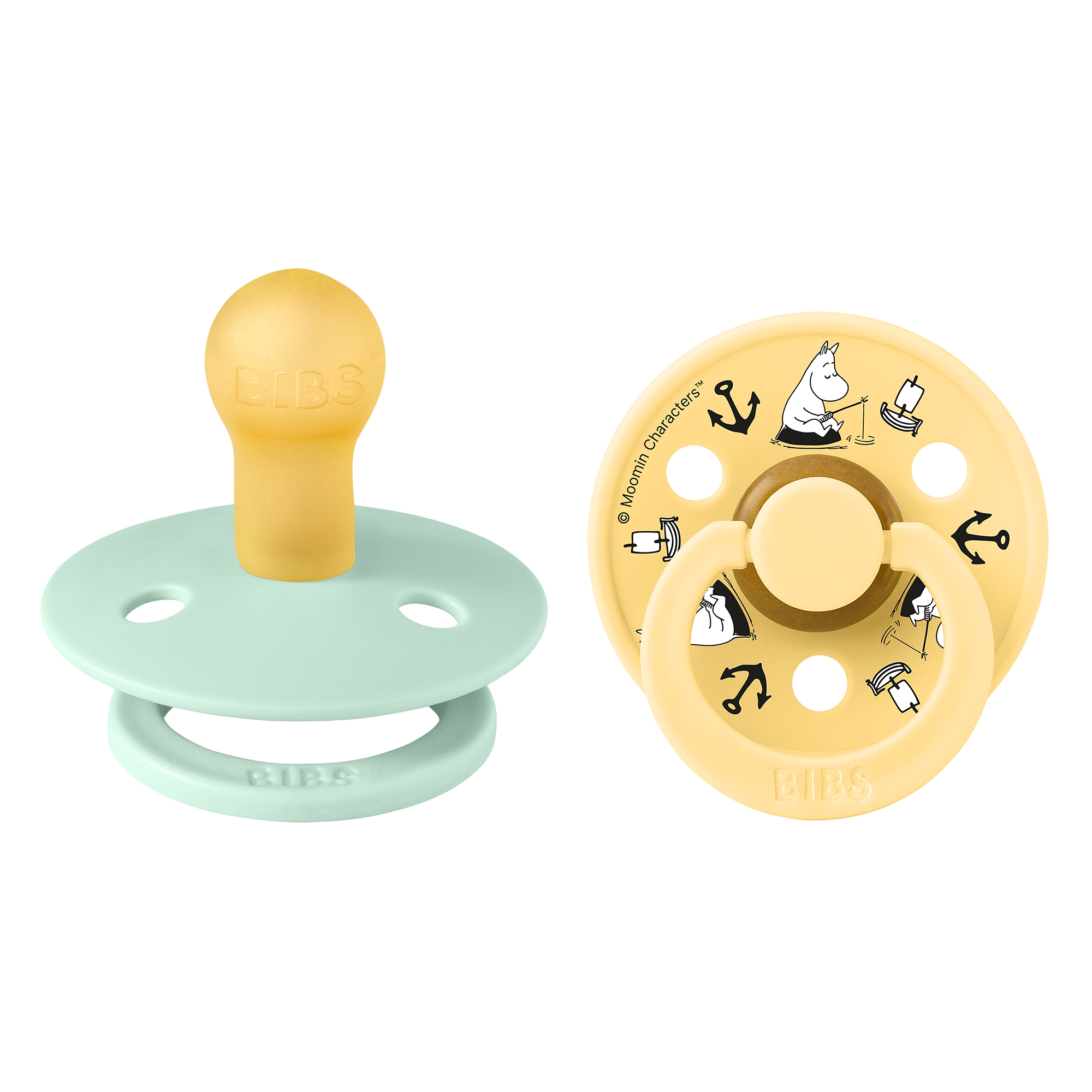Bibs x Moomin Pacifier Colour 2 pack Sailing Latex Size 1 Nordic Mint mix