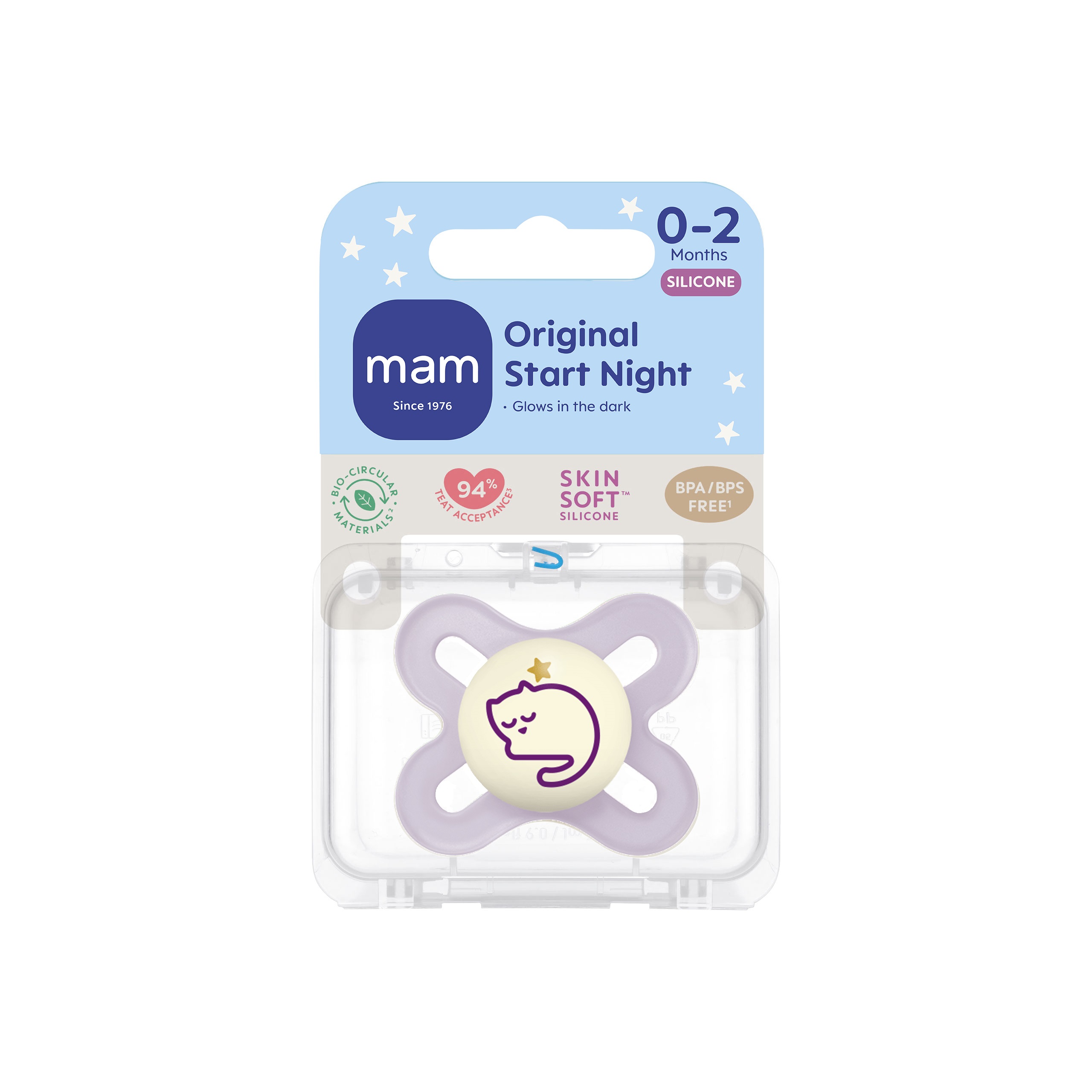 MAM Original Start Night Silk 0-2m 1p Box V Pink