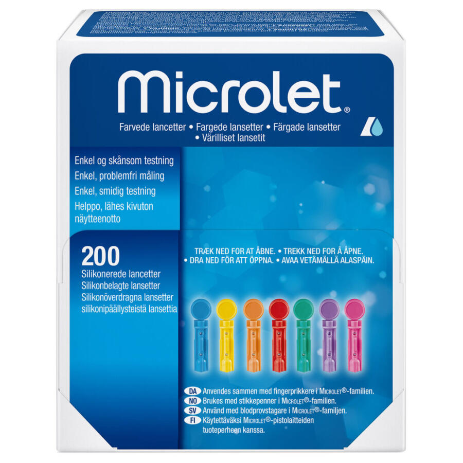 Kulørte Microlet Lancetter (Glucolanz)