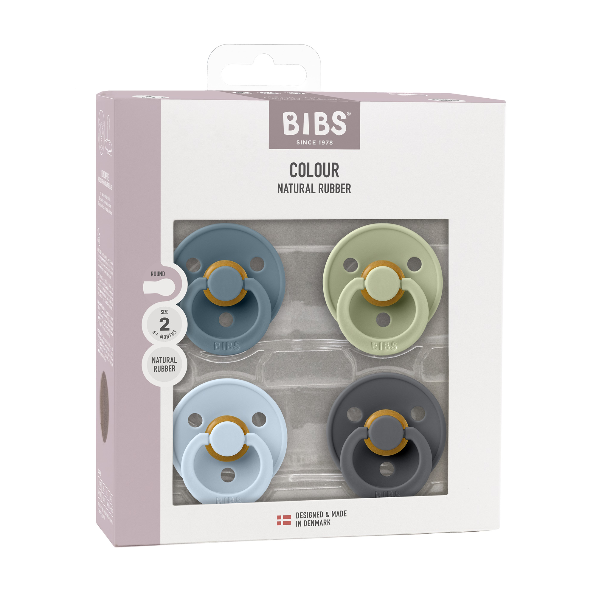 BIBS Pacifier Colour 4-pak Petrol/Sage/Baby Blue/Iron Size 2