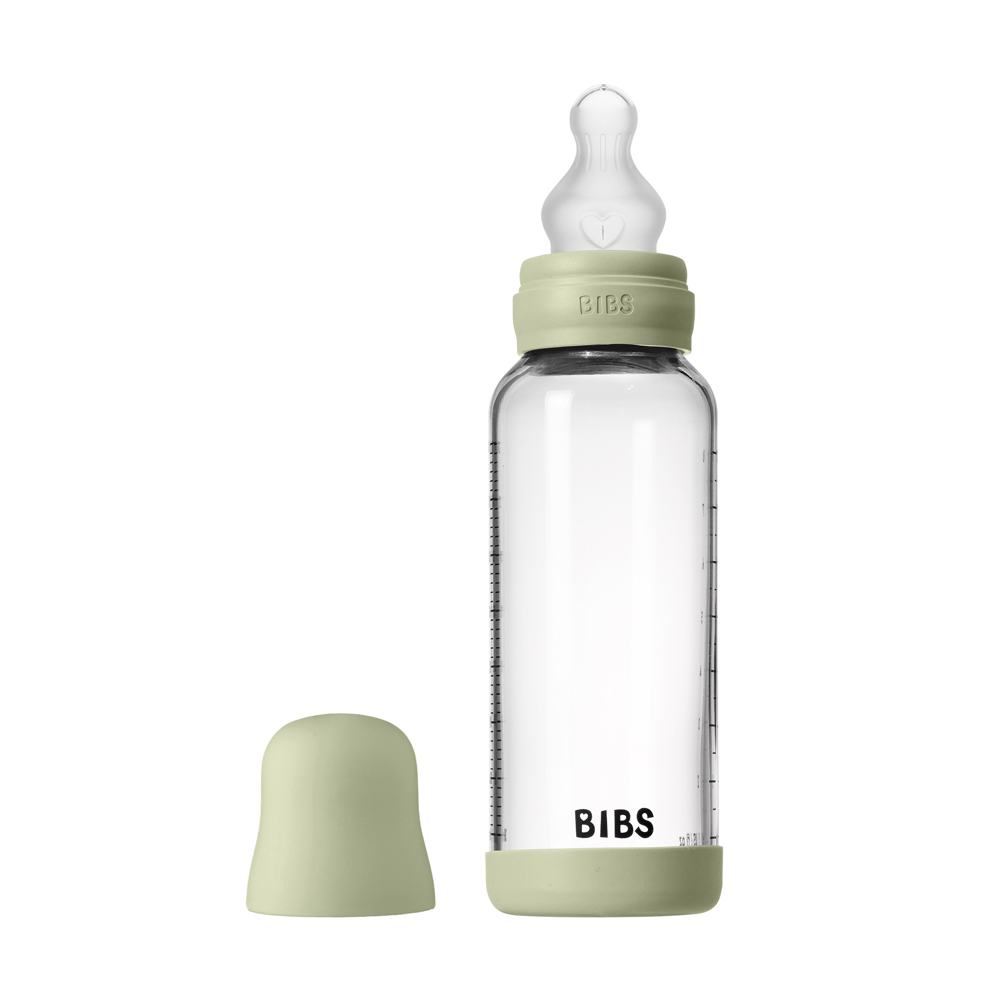 BIBS Baby Glass Bottle Silikone Medium Flow Sage