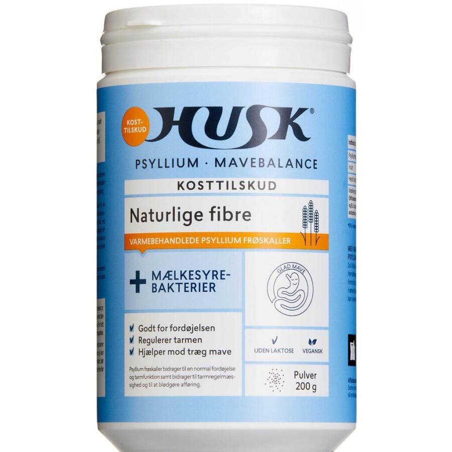 HUSK Psyllium Mavebalance Mælkesyre Pulver