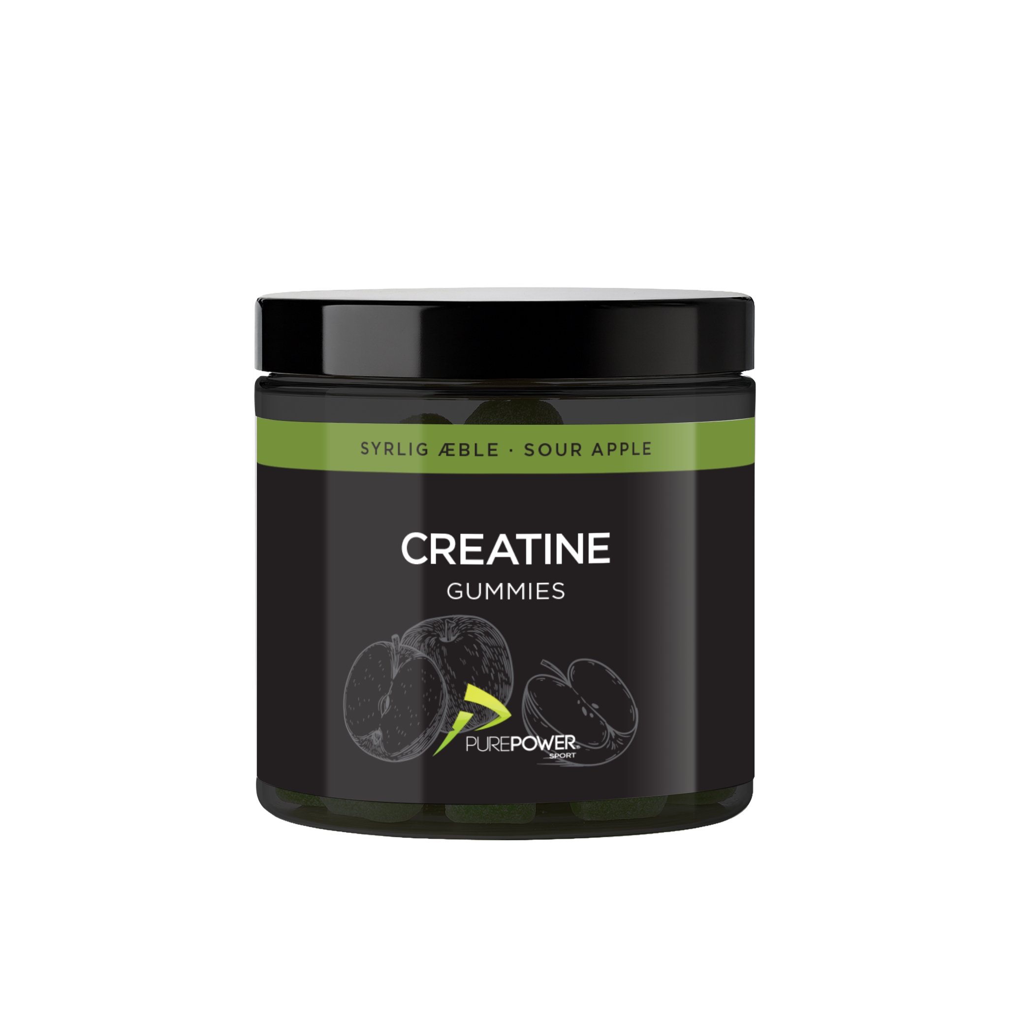 PurePower Creatine Gummies Sour Apple 60 stk