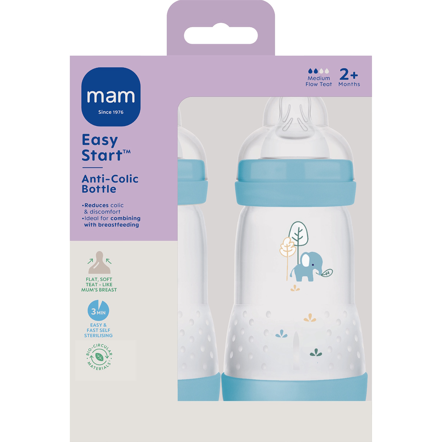 MAM Easy Start Anti-Colic 260 ml 2p Blue