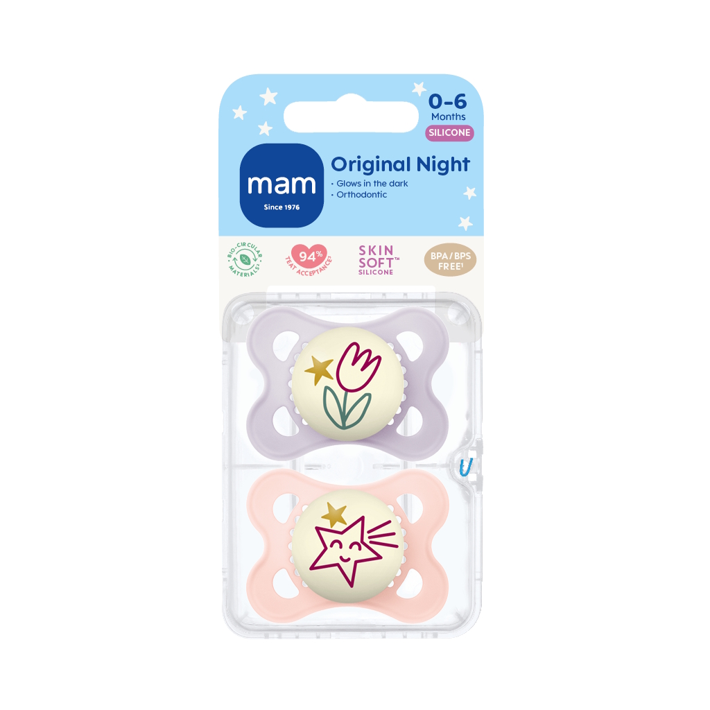 MAM Original Night Silk 0-6m 2p Box V Pink