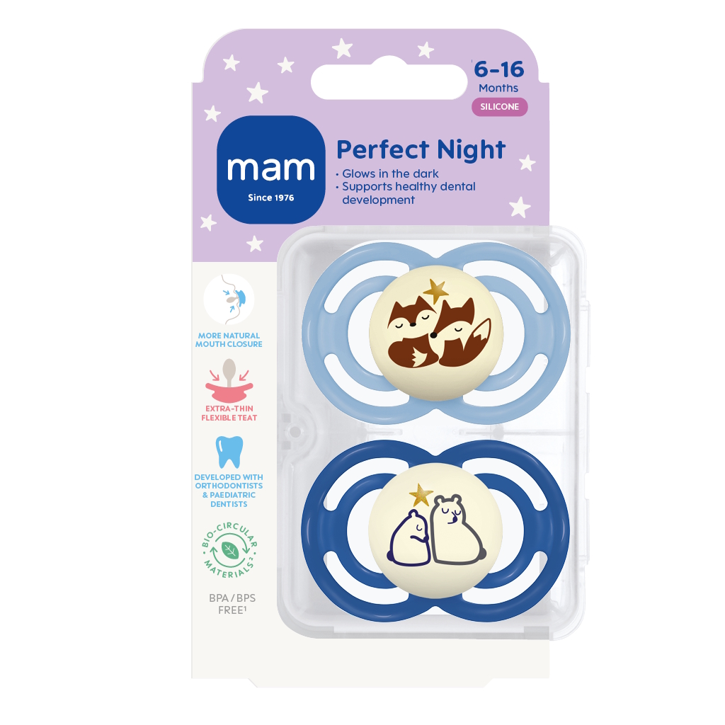 MAM Perfect Night Silk 6-16m 2p Box V Blue