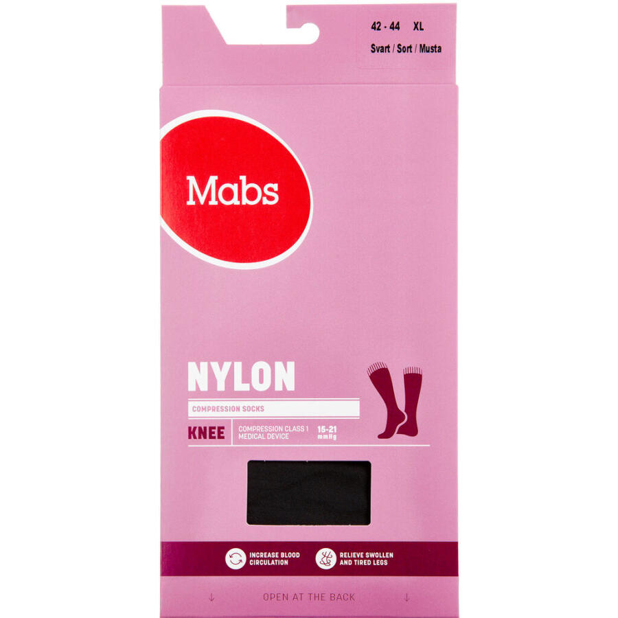 Mabs Nylon Knee, Sort Str. XL