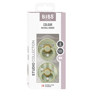 BIBS Pacifier Studio Colour 2-pak Pin Sage Mix Size 2