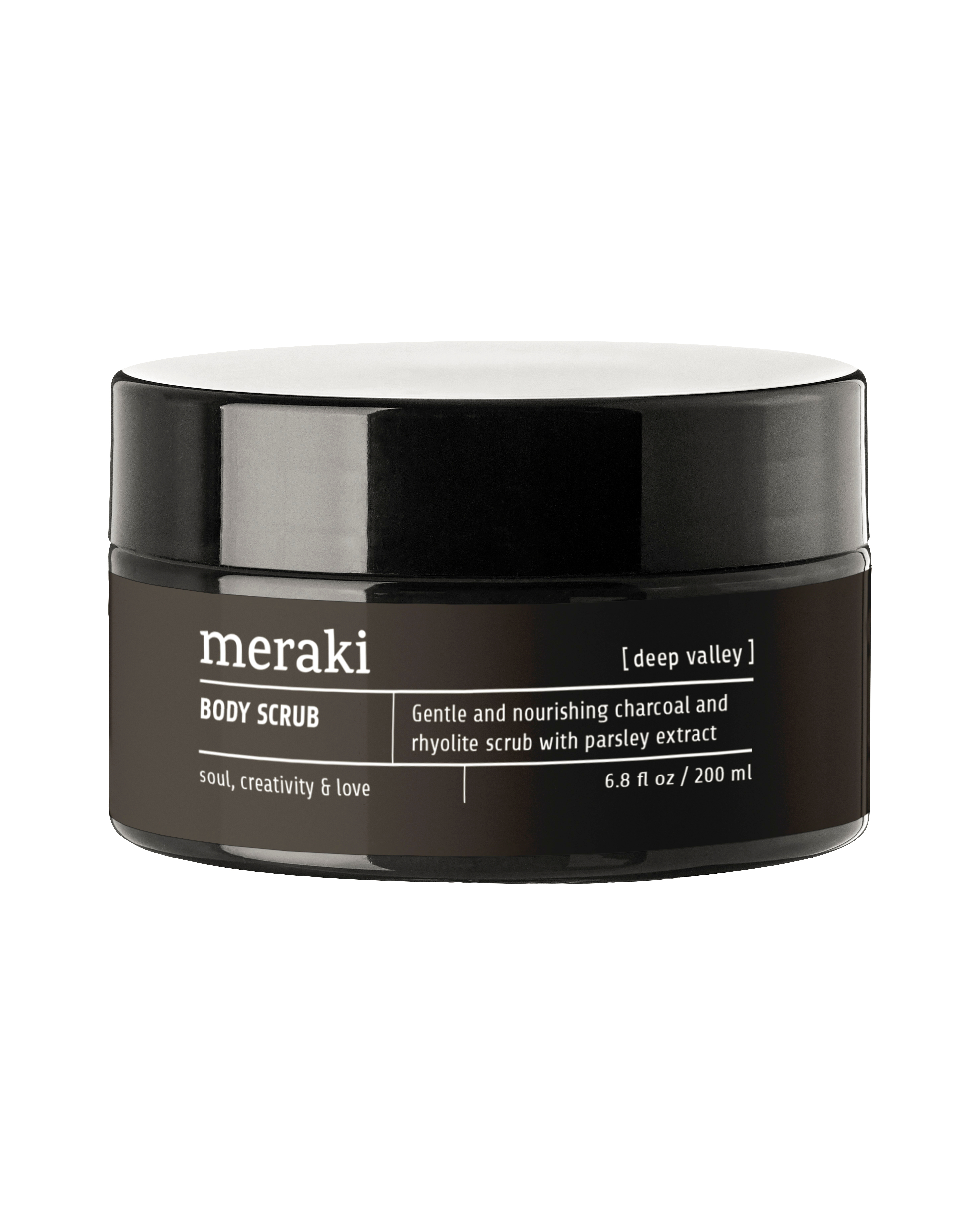 Meraki Charcoal Bodyscrub, Deep Valley