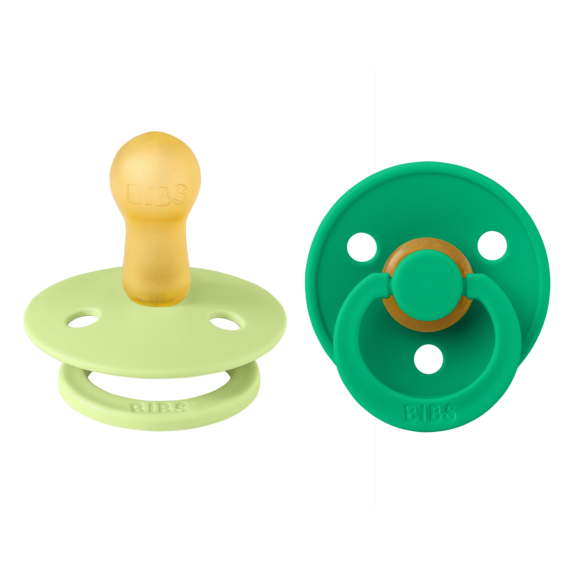 BIBS Pacifier Colour 2 pack Latex Size 2 Matcha/Cactus